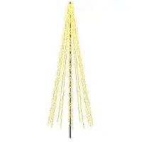 vidaXL - LED - kerstboom - 385 - cm - 2460 - LED's - Warmwit - Staal - Zwart