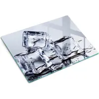 Wallfluent Glazen Snijplanken - Ijsblokjes Snijplanken Glas - 30 cm x 40 cm - Grijs Snijplanken van Glas - Glazen Serveerplank - Design Glazen Snijplank Keuken - Glazen Snijplank met Antislip