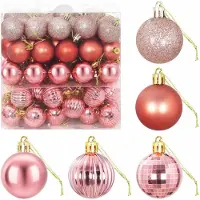 vidaXL - Kerstballenset - 100 - st - Roze - en - rosé - 4 - cm - Polystyreen