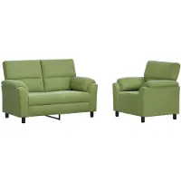 vidaXL Bankstel 2 pcs Lichtgroen fluweel
