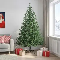 vidaXL - Kunstmatige - Hinged - Kerstboom - 210 - cm - PVC - en - Metalen - Groen