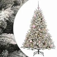 vidaXL - Kunstkerstboom - met - kerstbal - 120 - cm - 150 - LED's - Warmwit