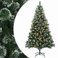 vidaXL - Kunstkerstboom - 240 - cm - 300 - LED's - Warmwit - PVC - en - Metalen - Groen