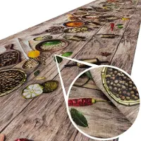 ANRO Keukenloper Speziata Specerijen Bruin 280x52cm – Antislip Gangloper Tapijtloper 3 mm Laagpolig