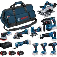 Bosch 0615A500EH 10-delige Combiset (3x 5.0Ah) In Tas