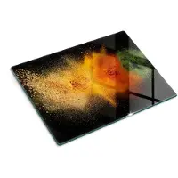 Wallfluent Glazen Snijplanken - Kleurrijke Kruiden Snijplanken Glas - 30 cm x 40 cm - Oranje Snijplanken van Glas - Keuken Snijplank Glas - Snijplank van Glas met Print - Glazen Snijplank met Antislip