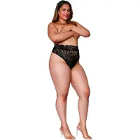 Dreamgirl (All) High Waisted Lace Panty black 3X