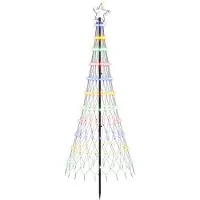 vidaXL - LED - kerstboom - 180 - cm - 230 - LED's - Meerkleurig - IJzer - Zwart