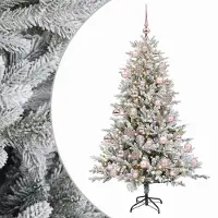 vidaXL - Kunstkerstboom - met - kerstbal - 150 - cm - 150 - LED's - Warmwit