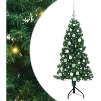 vidaXL Hoek Kunstkerstboom met 150 LED Groen 150 cm PVC en Metalen