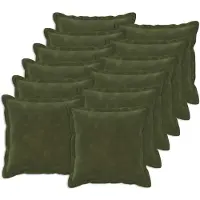vidaXL Kussen met kussen HOUTEN 12 st Groen Microfiber Fleece