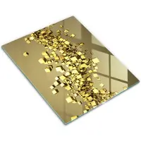 Wallfluent Glazen Snijplanken - Abstracte 3D-Geometrie Snijplanken Glas - 30 cm x 40 cm - Geel Snijplanken van Glas - Glazen Hakplank - Glazen Snijplank Voor Keuken - Antislip Hakplank van Glas