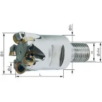 Format Opschroeffrees met buitendraad M16, met binnenkoeling, 3 tanden, voor RD D 35mm