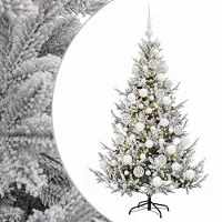 vidaXL - Kunstkerstboom - met - kerstbal - 150 - cm - 150 - LED's - Warmwit