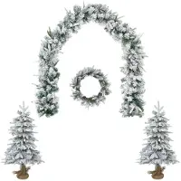 vidaXL - Mini - Kerstboom - 90 - cm - PVC - en - PE - Groen - en - Wit