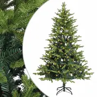 vidaXL - Kunstmatige - Hinged - Kerstboom - 240 - cm - 300 - LED's - Warmwit