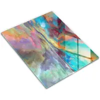 Wallfluent Glazen Snijplanken - Kleurrijke Hemel Snijplanken Glas - 30 cm x 40 cm - Veelkleurig Snijplanken van Glas - Glazen Hakplank - Hygiënische Snijplank van Glas - Antislip Glazen Serveerplank