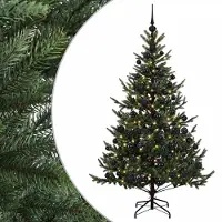 vidaXL - Kunstkerstboom - met - kerstbal - 180 - cm - 300 - LED's - Warmwit