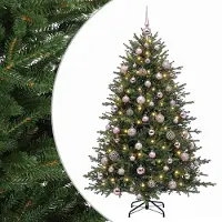 vidaXL Kunstkerstboom met kerstbal 240 cm 300 LED's Warmwit