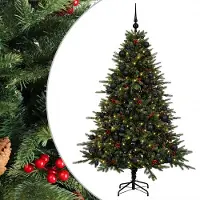 vidaXL - Kunstkerstboom - met - kerstbal - 180 - cm - 300 - LED's - Warmwit
