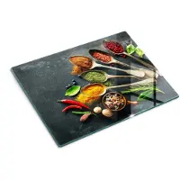 Wallfluent Glazen Snijplanken - Keukenspecerijen Snijplanken Glas - 30 cm x 40 cm - Veelkleurig Snijplanken van Glas - Glazen Snijplank - Snijplank van Glas met Print - Antislip Glazen Snijplank