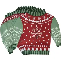 Gerimport Kerst servetten - 48x st - kersttrui vorm met sneeuwpop - 33 x 33 cm - papier - kerstdiner