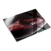 Wallfluent Glazen Snijplanken - Rood Wijnglas Snijplanken Glas - 30 cm x 40 cm - Zwart Snijplanken van Glas - Glazen Snijplank - Glazen Snijplank Voor Keuken - Antislip Keuken Snijplank Glas