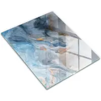 Wallfluent Glazen Snijplanken - Marmertextuur Snijplanken Glas - 30 cm x 40 cm - Blauw Snijplanken van Glas - Glazen Keukenplank - Snijplank van Glas met Print - Glazen Snijplank met Antislip
