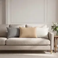 vidaXL Kussensloop 2 st HEERLEN Crèmekleurig 40 x 60 cm Stof