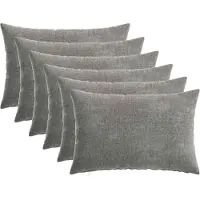 vidaXL Kussen met kussen HEERLEN 6 st Donkergrijs Chenille Stof