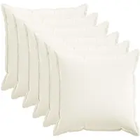 vidaXL Kussensloop 6 st HOUTEN Wit 55 x 55 cm Faux Linnen