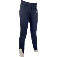 HKM Rijbroek -Kids easy-, silicoon knievlakken donkerblauw 164