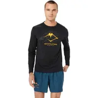Asics FUJITRAIL LOGO LS TOP - Hardloopshirt - Performance Black/Carbon/Fellow Yellow - S
