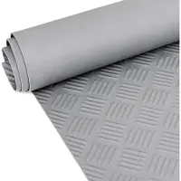 ANRO Rubberen Mat Traanplaat Grijs 100x450cm – TPE Geurarm 3 mm Antislip Werkplaatsvloer Garagemat