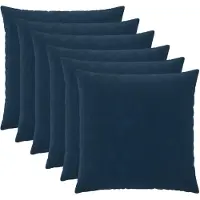 vidaXL Kussensloop 6 st HEERLEN Blauw 80 x 80 cm Microfiber Fleece
