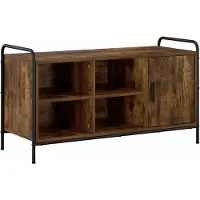vidaXL - Schoenenkast - 100 - x - 39,5 - x - 55,5 - cm - Bewerkt - hout - Gerookt - eiken