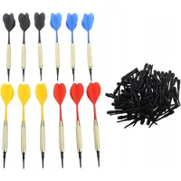 Fakro Soft Tip Dart Set met IJzeren Schacht & Antislip Grip - Inclusief Reservepunten