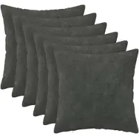 vidaXL Kussen met kussen HEERLEN 6 st Antraciet Microfiber Fleece