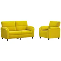 vidaXL Bankstel 2 pcs Geel fluweel