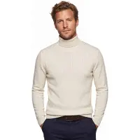 Gentiluomo trui creme merinowol turtleneck