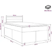 vidaXL Boxspringbed met matras Donkergrijs 120 x 190 cm Stof