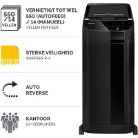 Fellowes AutoMax 500C Papiervernietiger - Automatische Shredder 500 Vel - P-4 Cross-Cut - 75 Liter - Zwart