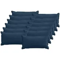 vidaXL Kussensloop 12 st HOUTEN Marineblauw 40 x 80 cm corduroy