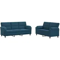 vidaXL Bankstel 2 pcs Blauw fluweel