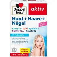 Doppelherz Health Skin, Hair, Nails hyaluron + kiezelaarde + zink Huid + haar + nagels 100 Stk.