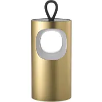 Sigor LED tafellamp op accu Lunari, goudkleurig 16 cm metaal CCT IP44 dimbaar, messing / goud, Woon-/ Eetkamer, Aluminium, Modern, LED tafellamp