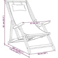 vidaXL Klapstoelen, 2 stuks, blauw-wit, met stoffen zitting en massief houten frame
