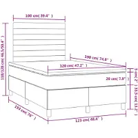 vidaXL Boxspring met matras en LED stof donkergrijs 120x190 cm