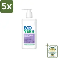 Ecover 5 x - Handzeep - Lavendel & Aloë Vera - 250 ml - Wasstrips - Handzeep Lavendel Aloë Vera - Handzeep 250 Ml - Handzeep Voor Gevoelige Huid - Natuurlijke Handzeep - Handzeep Dermatologisch Getest