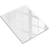 Wallfluent Glazen Snijplanken - Modern Lijnpatroon Snijplanken Glas - 30 cm x 40 cm - Wit Snijplanken van Glas - Glazen Snijplank - Decoratieve Glazen Snijplank - Glazen Snijplank met Antislip